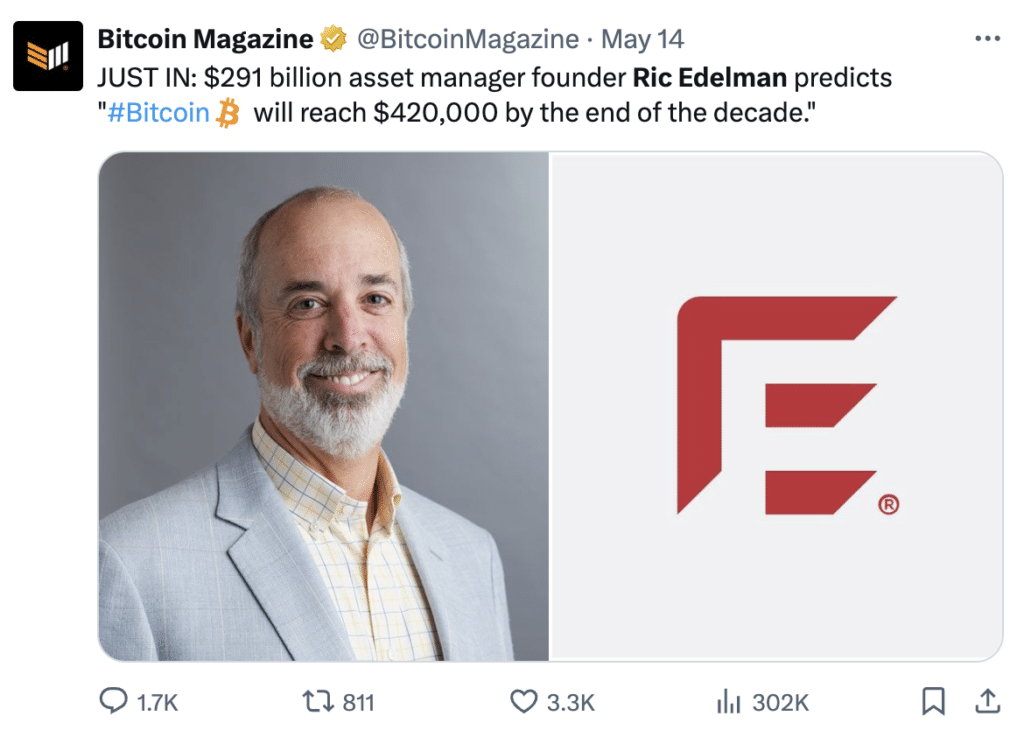 ric edelman tweet bitcoin magazine