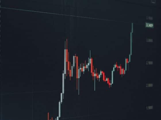 Analyzing a bullish financial chart highlighting a significant upward trend in the market.